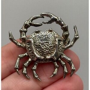 Vintage D'Molina Sterling Silver Crab Brooch Pin Mexico
